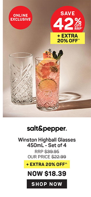 Salt & Pepper Winston Highball Glasses 450mL - Set of 4