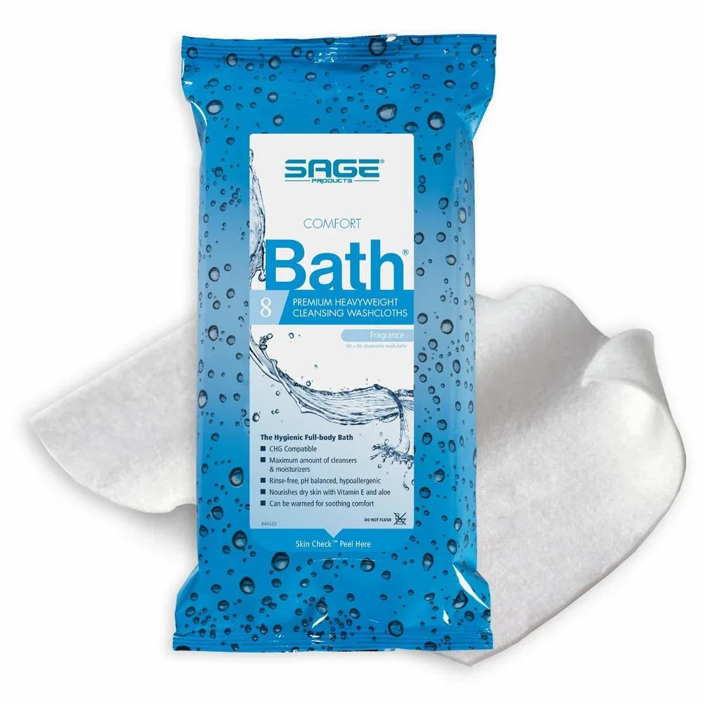 Image of Comfort Bath® Heavyweight Cleansing Washcloths 8 Count Soft Pack