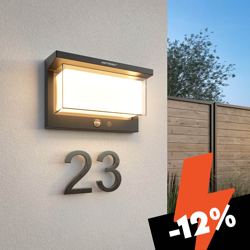Arlo solar wall light on the wall
