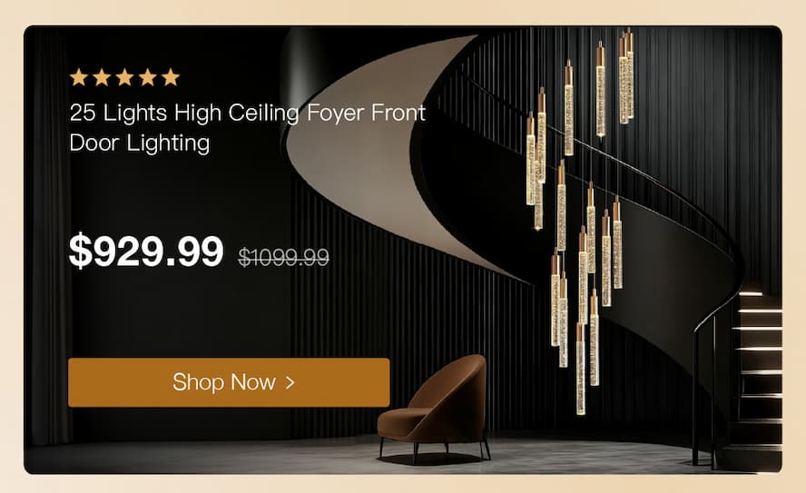 25 Lights High Ceiling Foyer Front Door Lighting