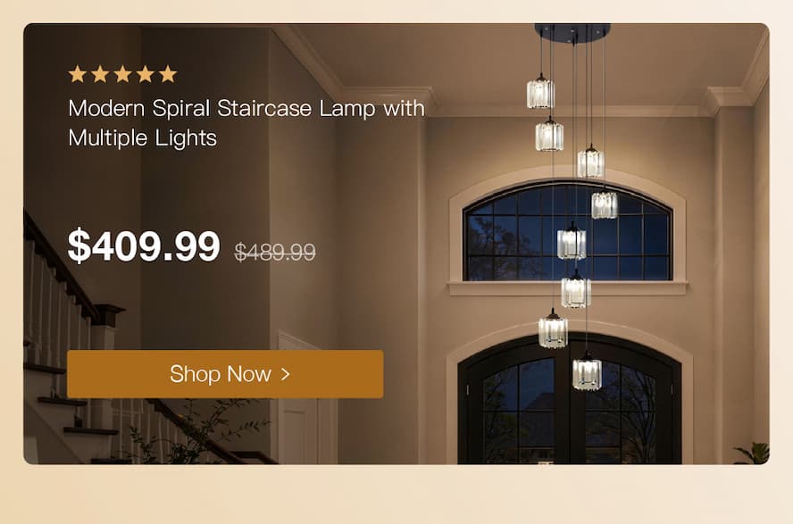 Modern Spiral Staircase Lamp with Multiple Lights