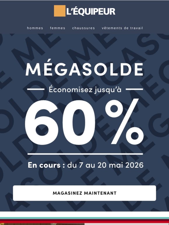 MÉGASOLDE 🟧 Économisez jusqu’à 60 %