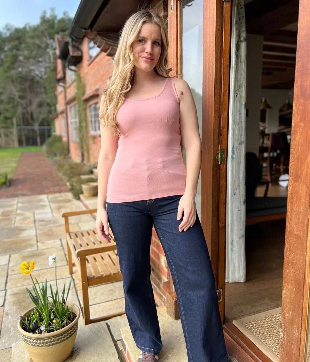 Image of Dusty Pink Cotton Rich Secret Support Vest Top