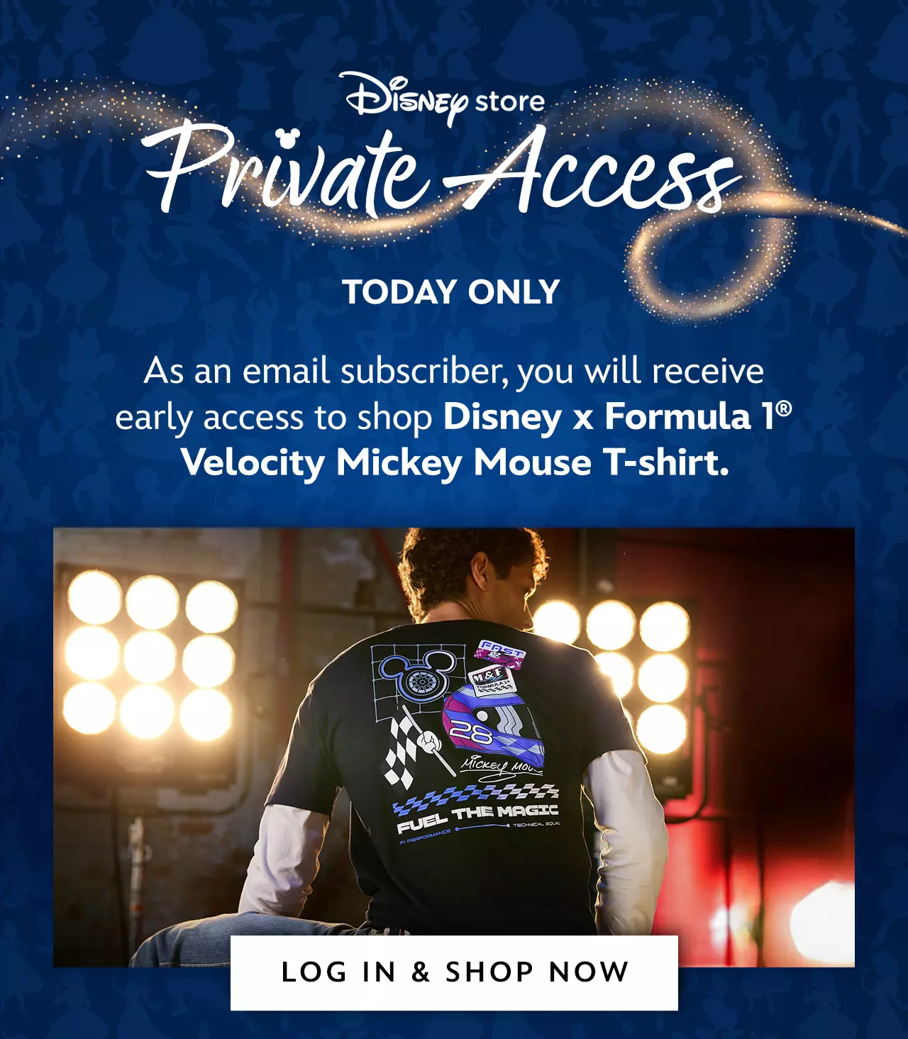 Today Only As an email subscriber you get early access to shop the Disney x Formula 1� Velocity Mickey Mouse T-shirt. While Supplies Last| Log In & Shop Now