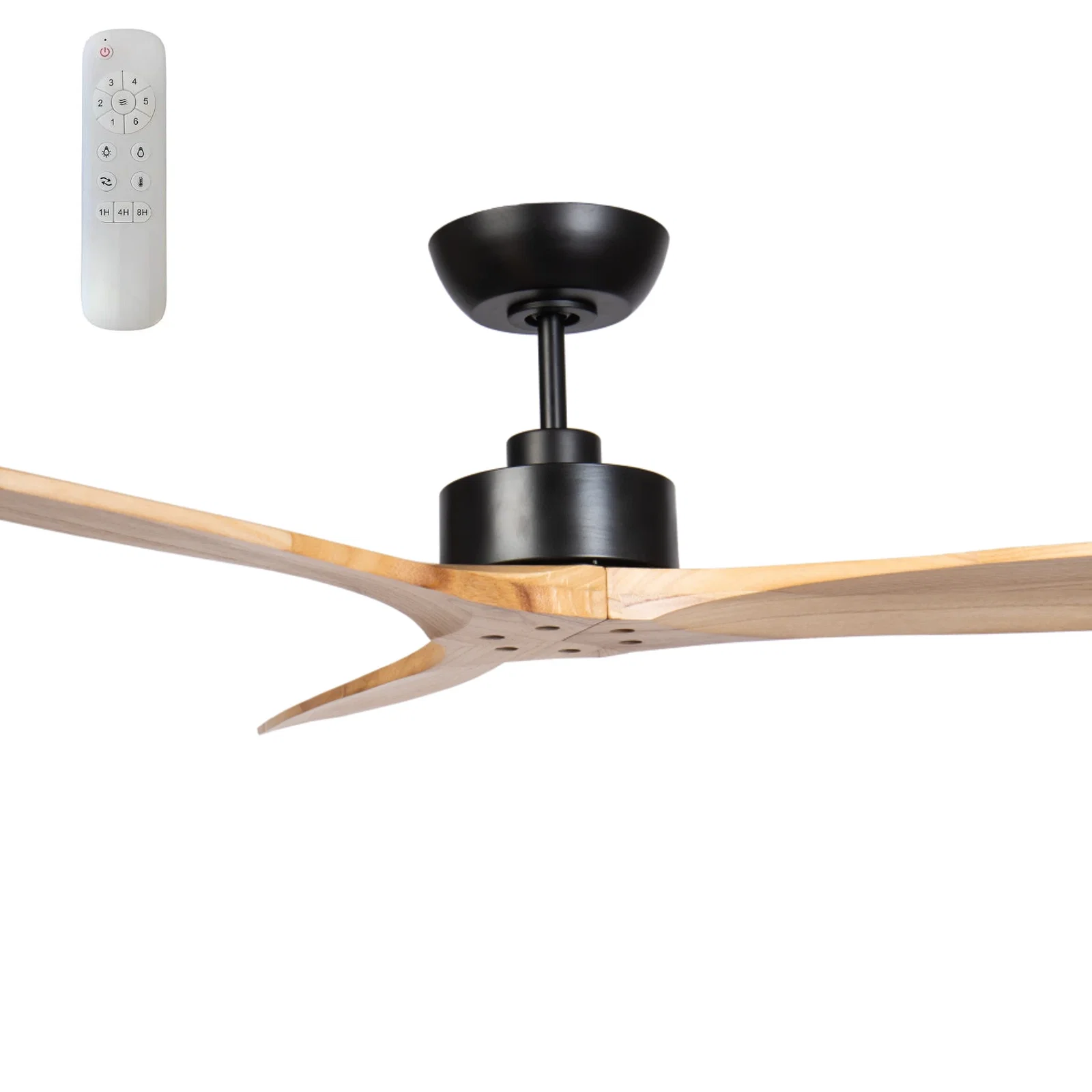 Fanco Wynd 54" DC Ceiling Fan with Remote - Black and Natural