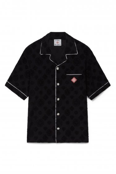 Jacquard Towelling Shirt Black