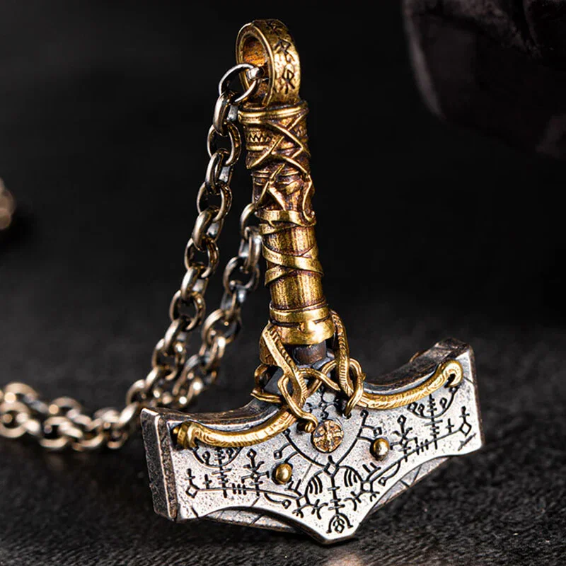 Image of Nordic Thor’s Hammer Sterling Silver Viking Pendant