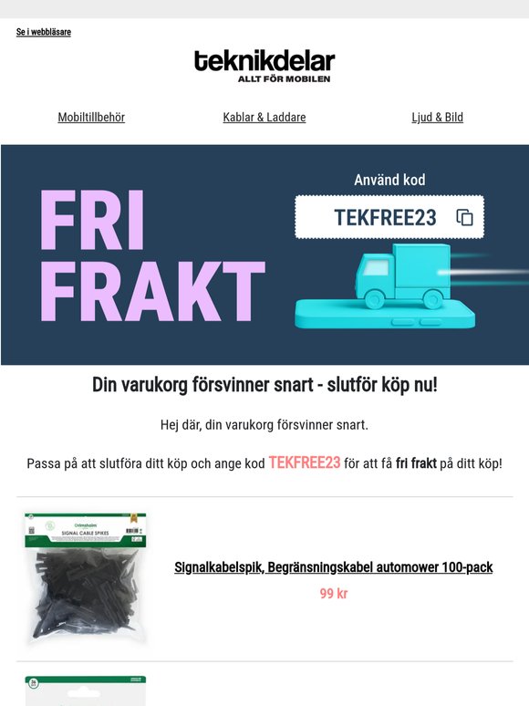 Sista påminnelse om din varukorg!