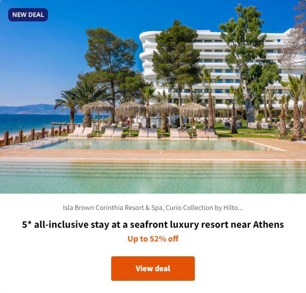 5* all-inclusive stay at a seafront luxury resort near Athens
