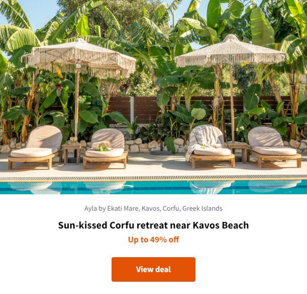 Sun-kissed Corfu retreat near Kavos Beach