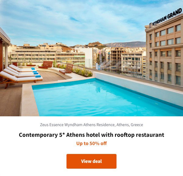 Contemporary 5* Athens hotel with rooftop restaurant