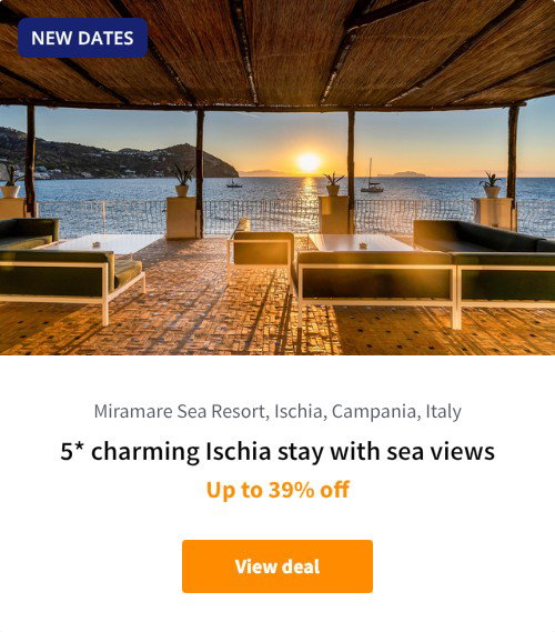 5* charming Ischia stay with sea views