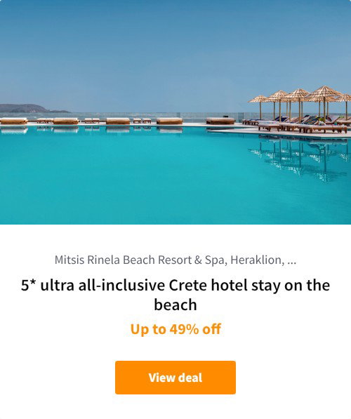 5* ultra all-inclusive Crete hotel stay on the beach