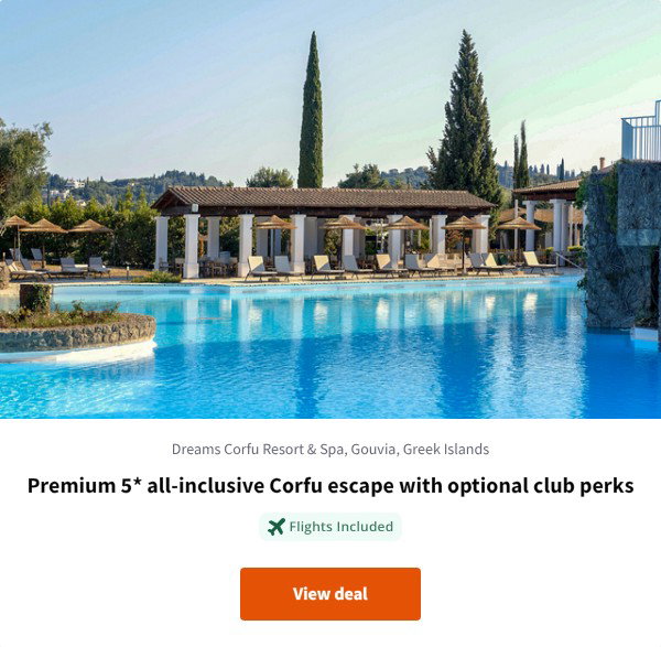 Premium 5* all-inclusive Corfu escape with optional club perks
