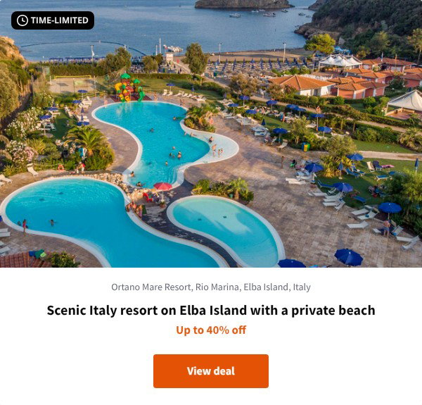 Scenic Italy resort on Elba Island with a private beach