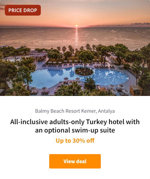 All-inclusive adults-only Turkey hotel with an optional swim-up suite