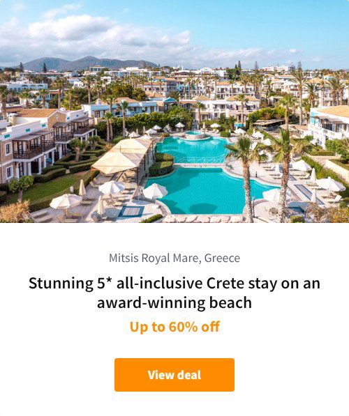 Stunning 5* all-inclusive Crete stay on an award-winning beach
