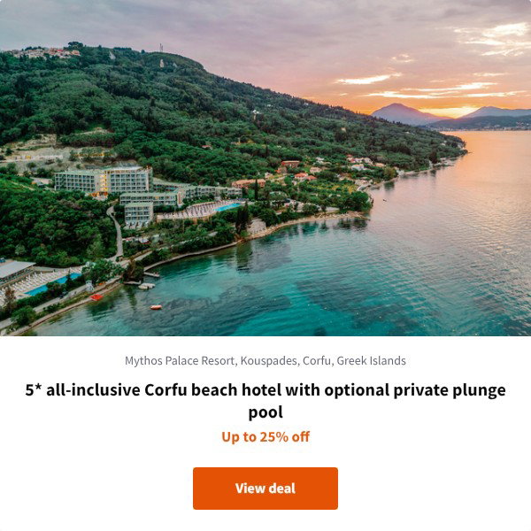 5* all-inclusive Corfu beach hotel with optional private plunge pool