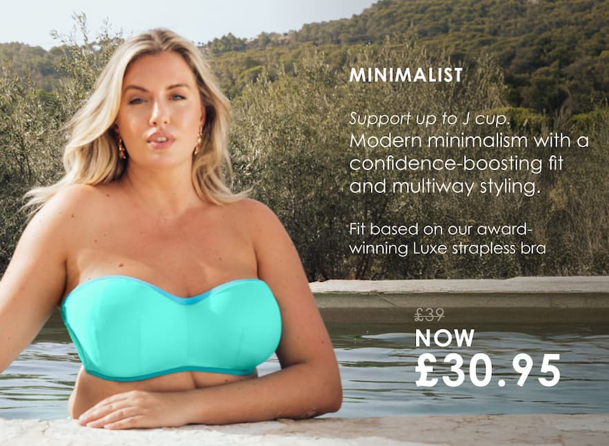 Minimalist Bandeau Strapless Multiway Bikini Top Aqua Blue