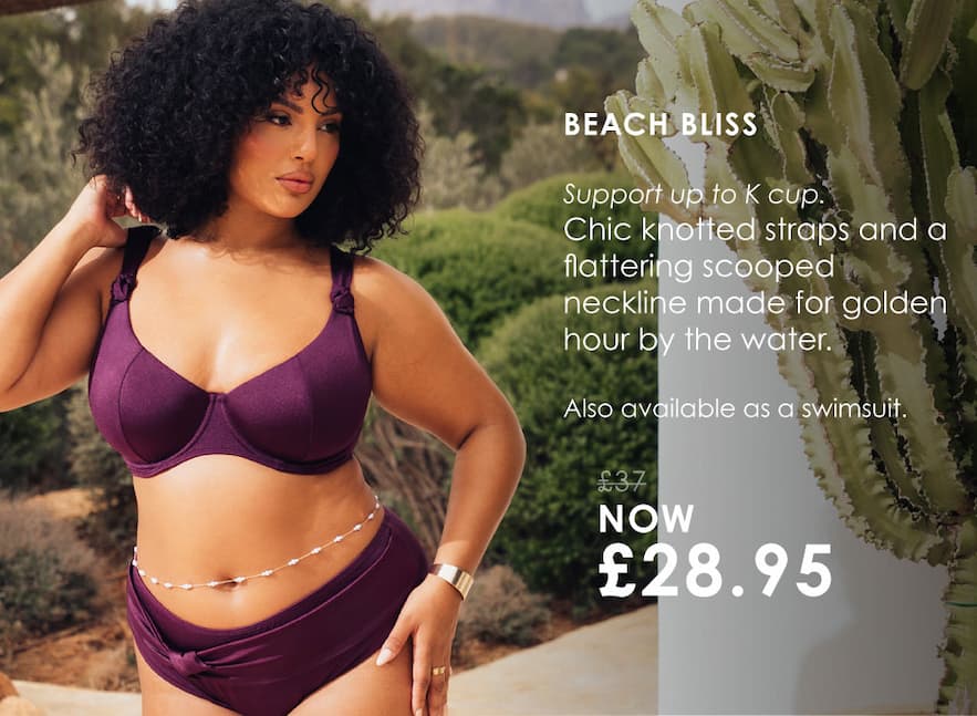 Beach Bliss Scooped Balcony Bikini Top Mulberry Purple