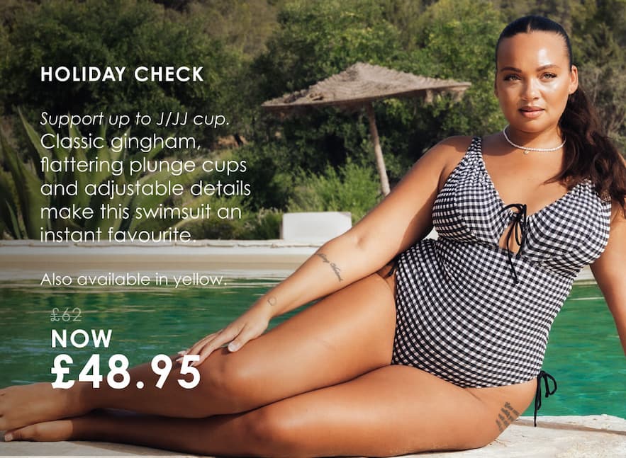 Holiday Check Non Wired Swimsuit Black