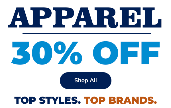 30% Off Apparel - Shop NOW!