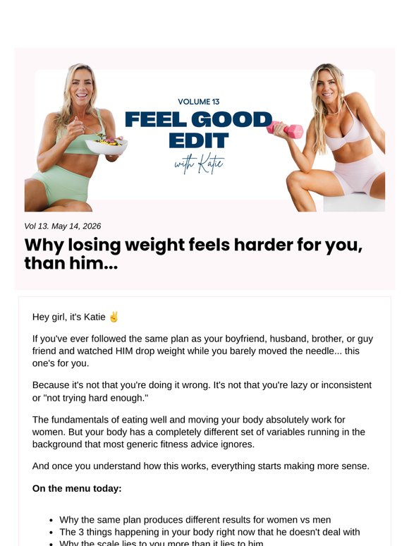 why losing weight feels harder for you, than him...