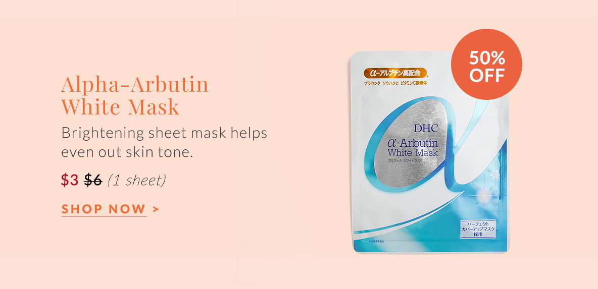 Alpha-Arbutin White Mask brightens and evens skin tone