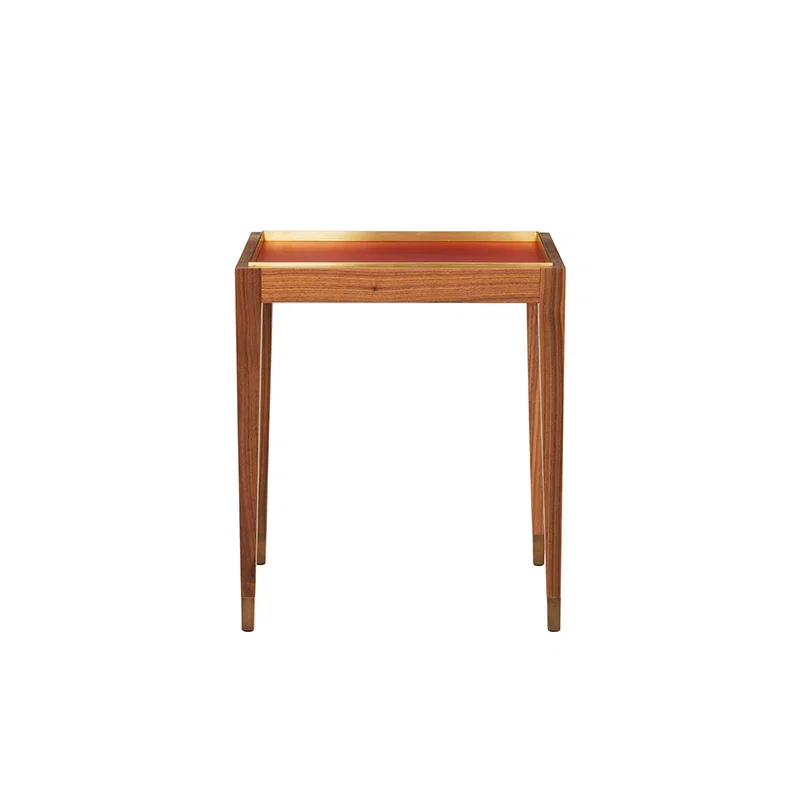 Image of Sidney End Table in Red Leather