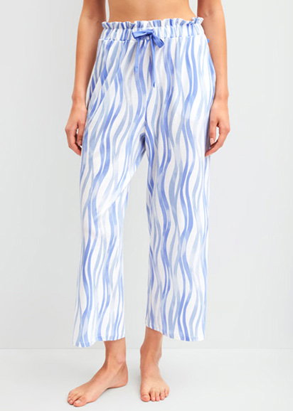 Patterned 7/8 pyjama trousers in the colour Star White from the Favourites Ocean series by CALIDA.