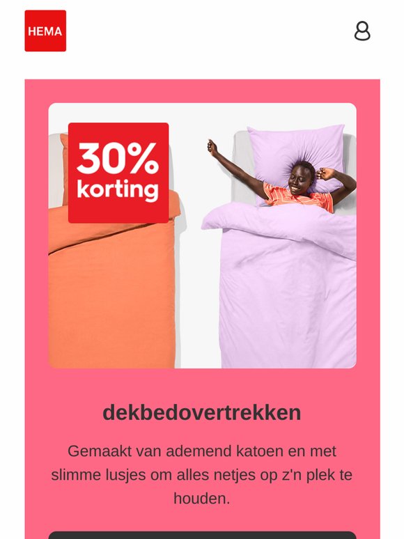 beslis snel: 30% korting op dekbedovertrekken 💤