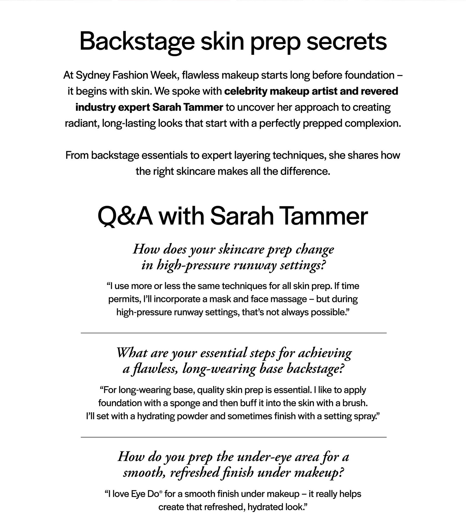 Q&A with Sarah Tammer