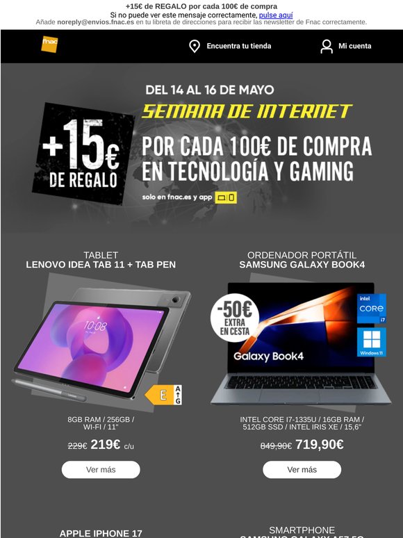 Sigue viviendo la Semana de Internet con Fnac