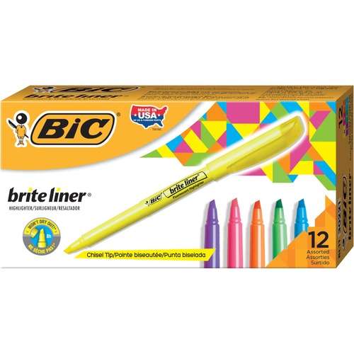 BIC Highlighters - Assorted, 12 Pack