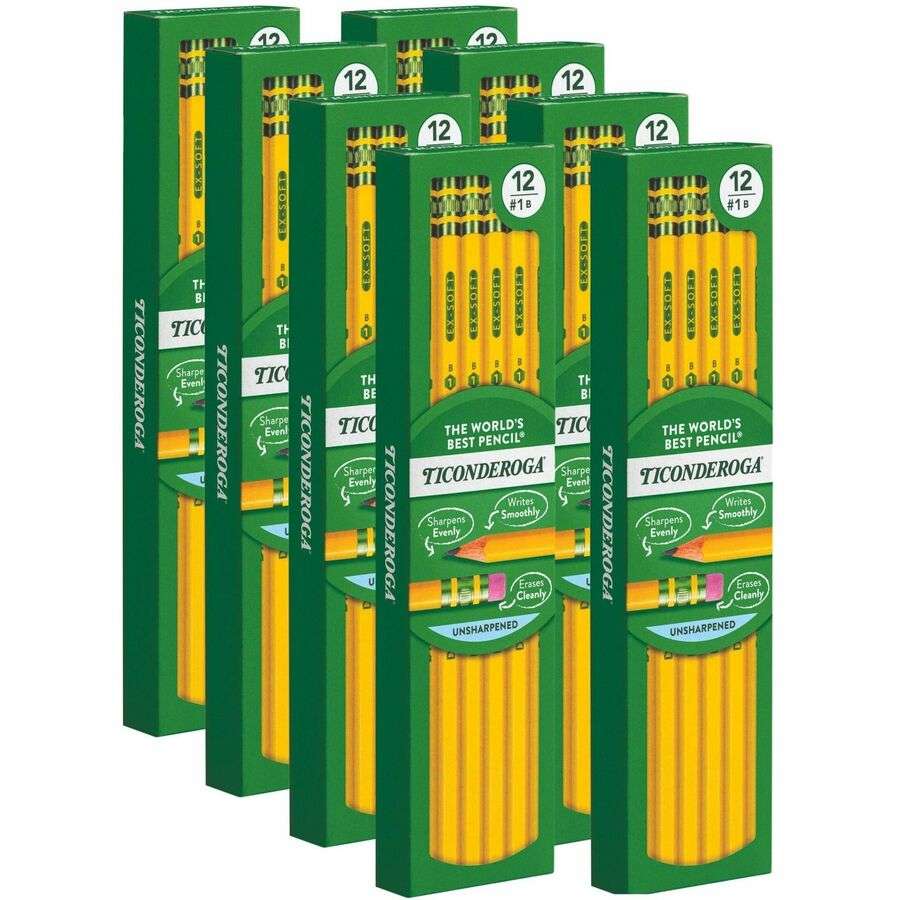 Ticonderoga #2 Wood Pencils - Yellow, 12 Pack