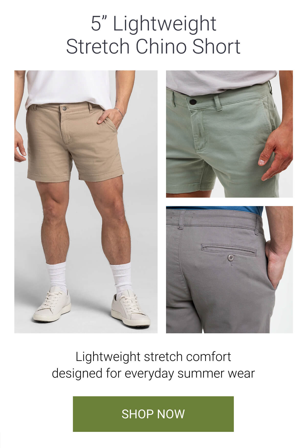 5" Lightweight Stretch Chino Short