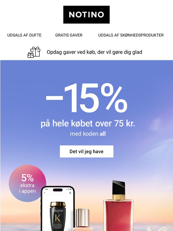 Kom og få 15% rabat på alt ved køb for over 75 kr.!