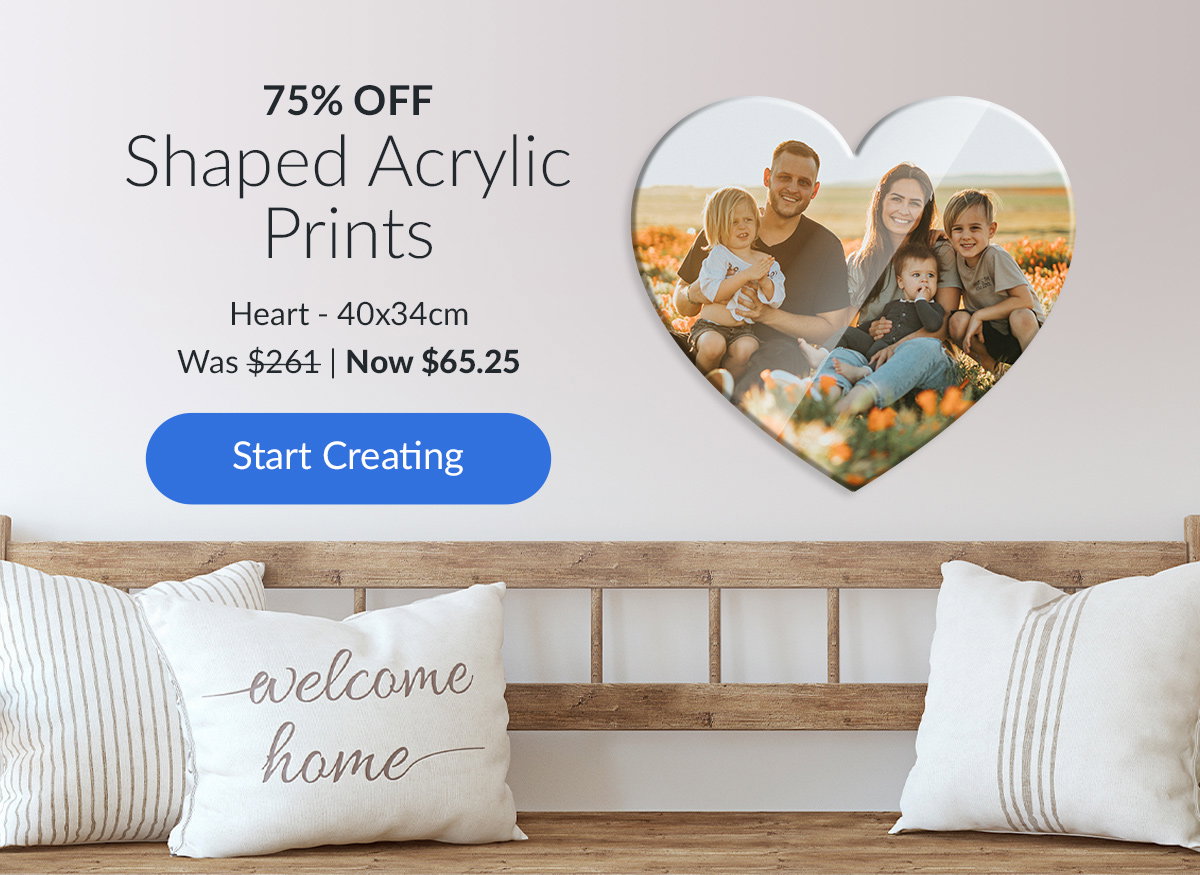 ACRYLIC Heart Prints 75% off 40 x 34cm Was $261 | Now $65.25