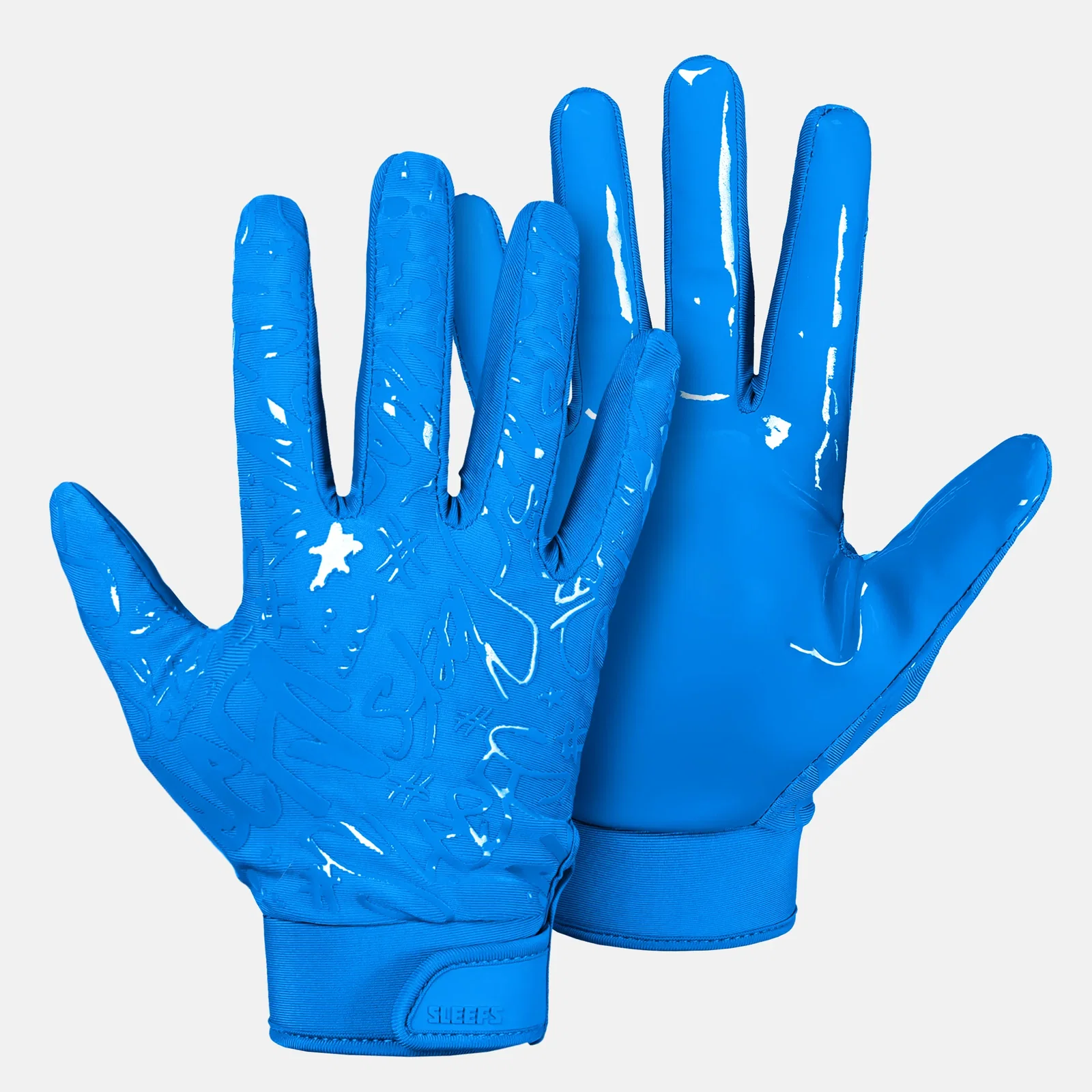 Image of Hue Blue Sticky Football Receiver Gloves