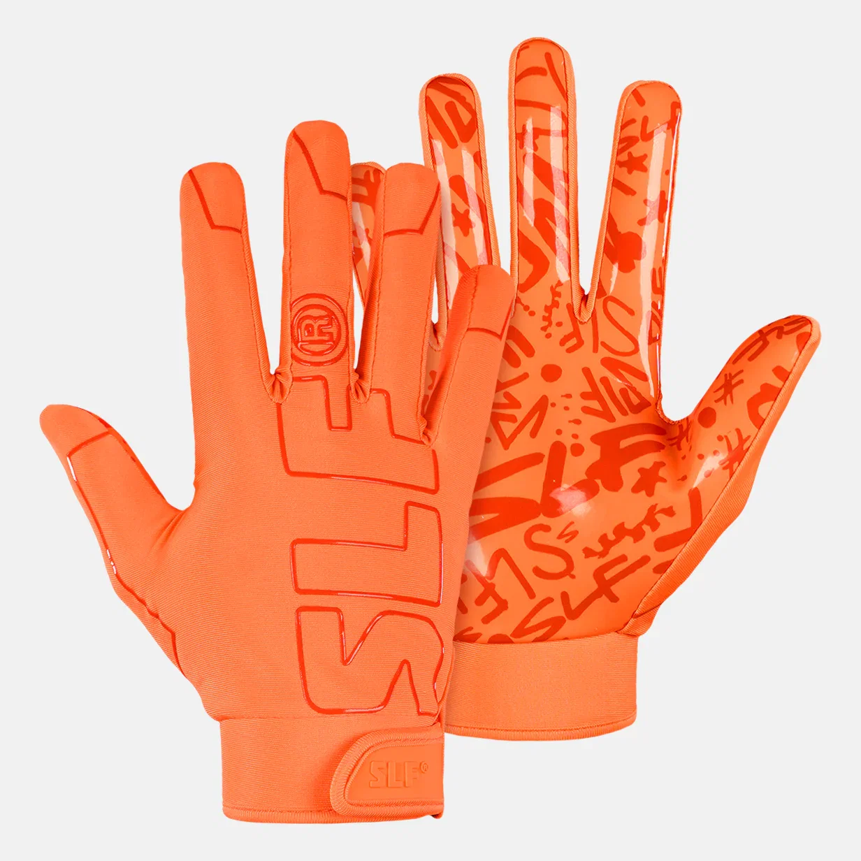 Image of Hot Orange Sticky Football Receiver Gloves