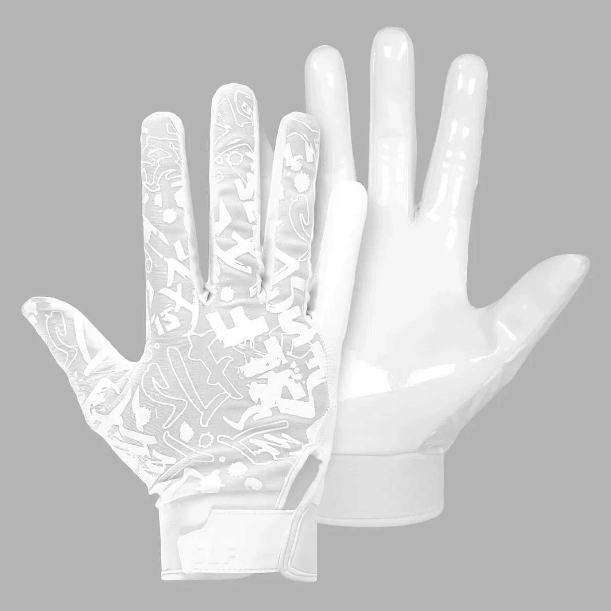 Image of White Sticky Football Receiver Gloves