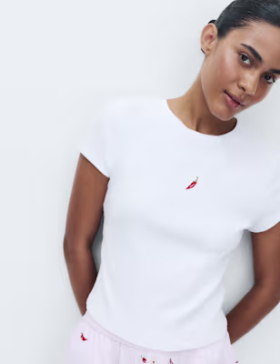 Cotton Modal Ribbed Pyjama T-Shirt