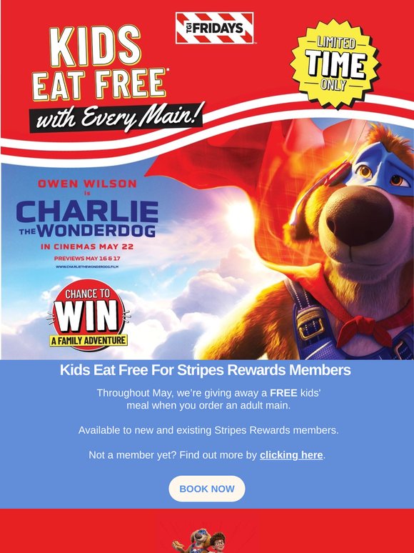 Free kids’ meals are back at TGI Fridays™