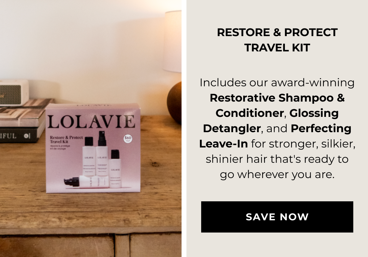 Restore & Protect Travel Kit - Includes our award-winning Restorative Shampoo & Conditioner, Glossing Detangler, and Perfecting Leave-In for stronger, silkier, shinier hair that's ready to go wherever you are. - SAVE NOW