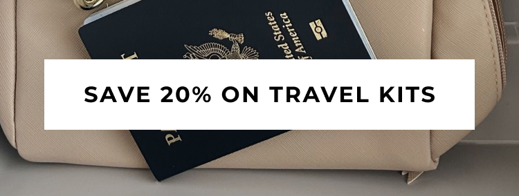 SAVE 20% ON TRAVEL KITS