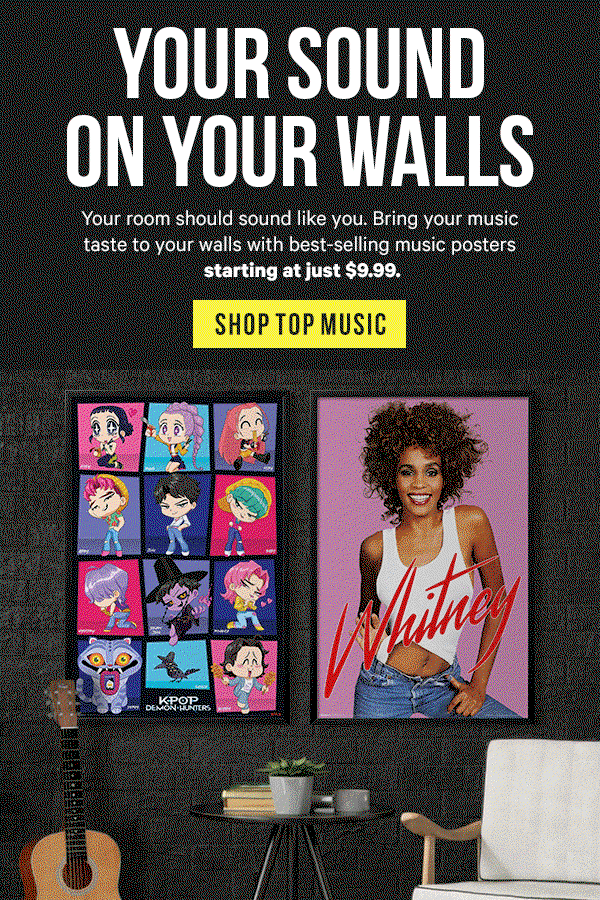 Your Sound On Your Walls: Your room should sound like you. Bring your music taste to your walls with best-selling music posters starting at just $9.99.