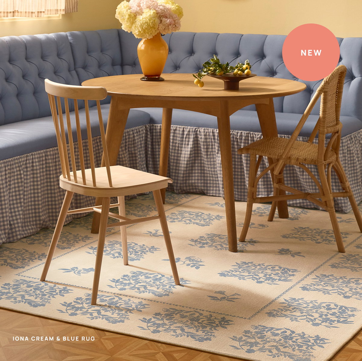 Iona Cream & Blue Rug 
