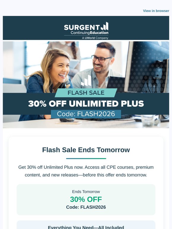 FLASH SALE: 30% Off Unlimited Plus Ends Tomorrow!