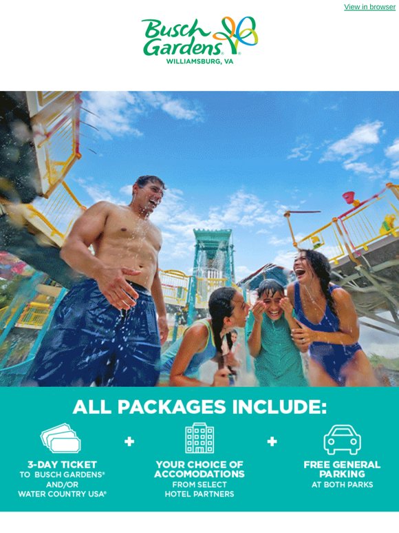 Vacation Package Offer ends May 31 to receive $50 Park credit!