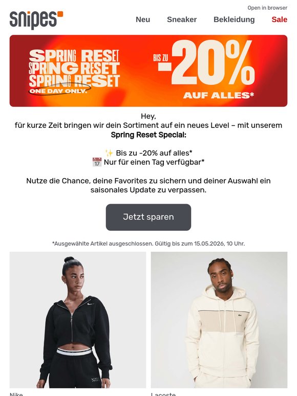 Spring Reset: Bis zu -20% auf alles!* 🌸